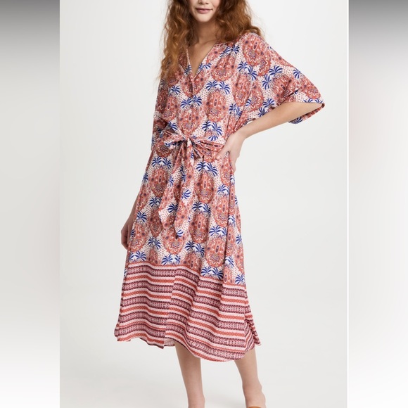 Cara Cara Hobbs midi dress orange size M/L m